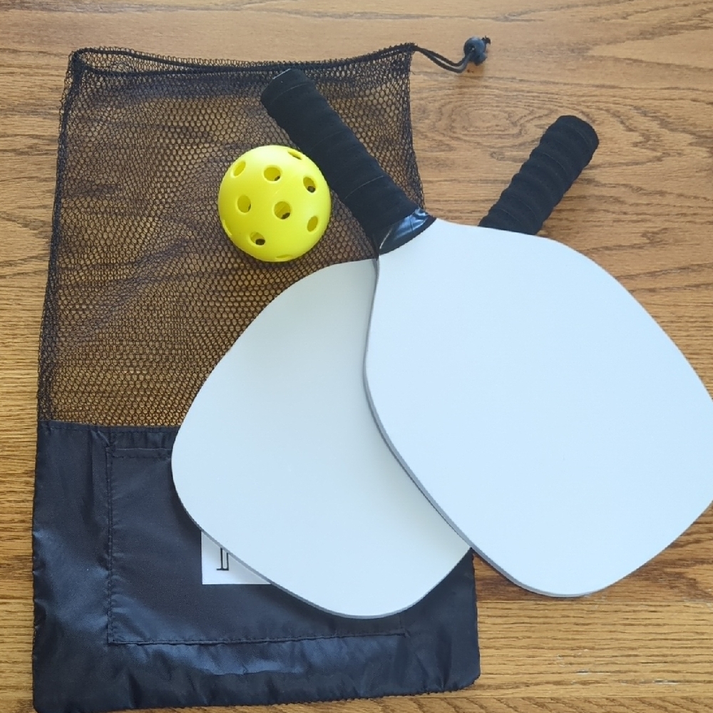 Pickleball Paddle Set of 2 with Yellow Ball, NEW
